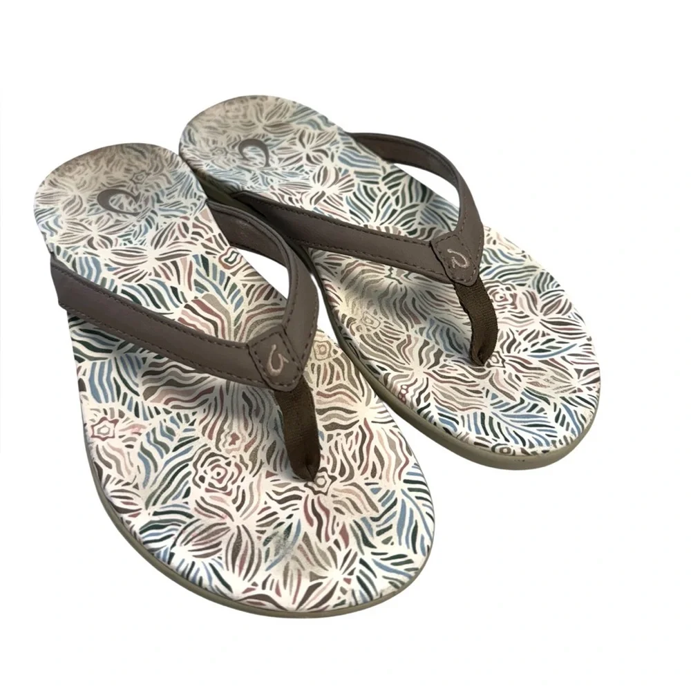 Olukai  Ho’ Opio Thong Stylish Brown Flip-Flops for Women Size 5 EUR 36